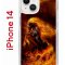 Чехол-накладка iPhone 14 Kruche Print Конь огонь