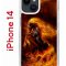 Чехол-накладка iPhone 14 Kruche Print Конь огонь