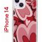 Чехол-накладка iPhone 14 Kruche Print Сердечки