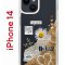 Чехол-накладка iPhone 14 Kruche Print Крафтовые наклейки