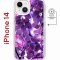 Чехол-накладка Apple iPhone 14  (625959) Kruche PRINT Purple leaves