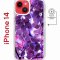 Чехол-накладка Apple iPhone 14  (625959) Kruche PRINT Purple leaves