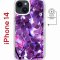 Чехол-накладка Apple iPhone 14  (625959) Kruche PRINT Purple leaves