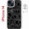 Чехол-накладка Apple iPhone 14  (625959) Kruche PRINT Skull gray