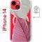Чехол-накладка Apple iPhone 14  (625959) Kruche PRINT Pink and white