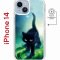 Чехол-накладка Apple iPhone 14  (625959) Kruche PRINT Черный кот