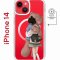 Чехол-накладка Apple iPhone 14  (625959) Kruche PRINT Девочка с мишкой