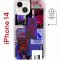 Чехол-накладка Apple iPhone 14  (625959) Kruche PRINT Стикеры Киберпанк