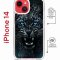 Чехол-накладка Apple iPhone 14  (625960) Kruche PRINT Дикий леопард