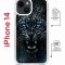 Чехол-накладка Apple iPhone 14  (625960) Kruche PRINT Дикий леопард