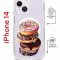 Чехол-накладка Apple iPhone 14  (625960) Kruche PRINT Donuts