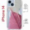Чехол-накладка Apple iPhone 14  (625960) Kruche PRINT Pink and white