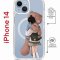 Чехол-накладка Apple iPhone 14  (625960) Kruche PRINT Девочка с мишкой