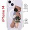 Чехол-накладка Apple iPhone 14  (625960) Kruche PRINT Девочка с мишкой