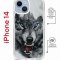 Чехол-накладка Apple iPhone 14  (625960) Kruche PRINT Волк