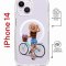 Чехол-накладка Apple iPhone 14  (625960) Kruche PRINT Велосипедная прогулка