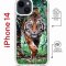 Чехол-накладка Apple iPhone 14  (625960) Kruche PRINT Крадущийся тигр