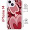 Чехол-накладка Apple iPhone 14  (625960) Kruche PRINT Сердечки