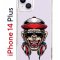 Чехол-накладка Apple iPhone 14 Plus (625954) Kruche PRINT Обезьяна с наушниками