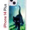 Чехол-накладка Apple iPhone 14 Plus (625954) Kruche PRINT Черный кот