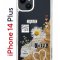 Чехол-накладка iPhone 14 Plus Kruche Print Крафтовые наклейки