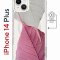 Чехол-накладка Apple iPhone 14 Plus (625965) Kruche PRINT Pink and white