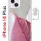 Чехол-накладка Apple iPhone 14 Plus (625965) Kruche PRINT Pink and white