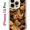 Чехол-накладка iPhone 14 Pro Kruche Print Котик с рыбками