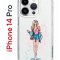 Чехол-накладка iPhone 14 Pro Kruche Print Fashion Girl