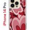 Чехол-накладка Apple iPhone 14 Pro (625958) Kruche PRINT Сердечки