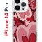 Чехол-накладка Apple iPhone 14 Pro (625958) Kruche PRINT Сердечки