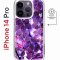 Чехол-накладка iPhone 14 Pro Kruche Magnet Print Purple leaves