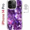 Чехол-накладка iPhone 14 Pro Kruche Magnet Print Purple leaves