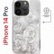 Чехол-накладка iPhone 14 Pro Kruche Magnet Print White roses