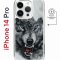Чехол-накладка Apple iPhone 14 Pro (625964) Kruche PRINT Волк