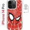 Чехол-накладка Apple iPhone 14 Pro (625964) Kruche PRINT Человек-Паук красный