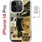Чехол-накладка Apple iPhone 14 Pro (625964) Kruche PRINT Стикеры Космос
