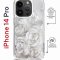 Чехол-накладка iPhone 14 Pro Kruche Magrope Print White roses