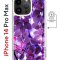 Чехол-накладка iPhone 14 Pro Max Kruche Magnet Print Purple leaves