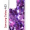 Чехол-накладка Samsung Galaxy A23 Kruche Print Purple leaves