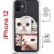 Чехол-накладка iPhone 12/12 Pro Kruche Magrope Print Коты