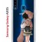 Чехол-накладка Samsung Galaxy A20S Kruche Print Девочка с мишкой