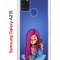 Чехол-накладка Samsung Galaxy A21S Kruche Print Pink Hair