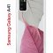 Чехол-накладка Samsung Galaxy A41 (587678) Kruche PRINT Pink and white