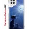 Чехол-накладка Samsung Galaxy A22/M22/M32 Kruche Print Лунный кот