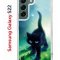 Чехол-накладка Samsung Galaxy S22 Kruche Print Черный кот