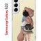 Чехол-накладка Samsung Galaxy S22 Kruche Print Девочка с мишкой