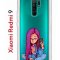 Чехол-накладка Xiaomi Redmi 9 Kruche Print Pink Hair