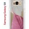 Чехол-накладка Samsung Galaxy S8 Kruche Print Pink and white