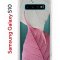 Чехол-накладка Samsung Galaxy S10 Kruche Print Pink and white